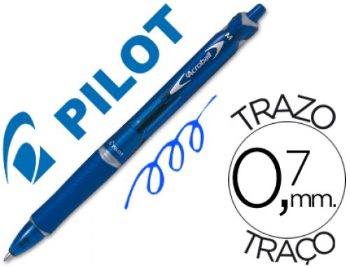 Esferografica pilot acroball azul tinta oleo ponta de esfera de 1,0mm retratil , Pilot , 48675 , 4902505424250
